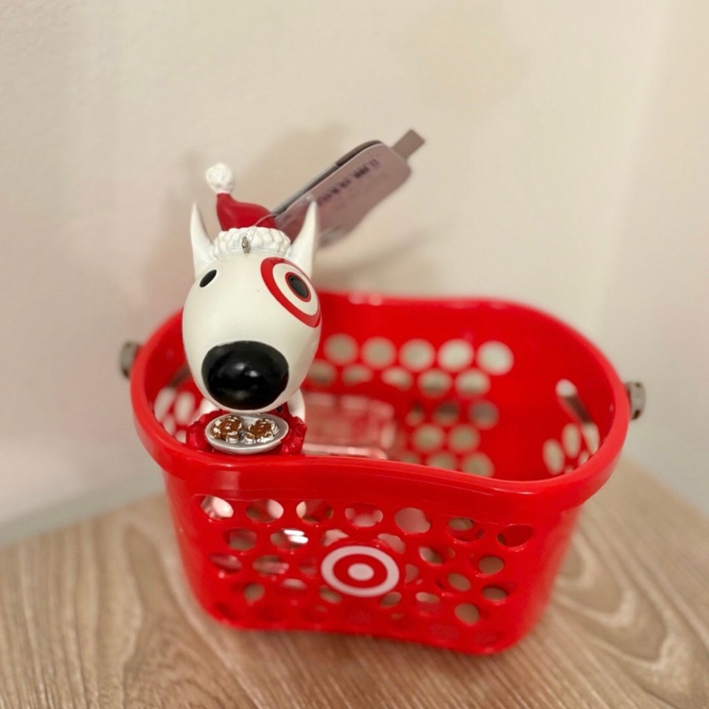 Target mini Shopping basket and bullseye dog ornament